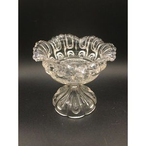 Early American Pressed Glass Pedestal Dish Vintage